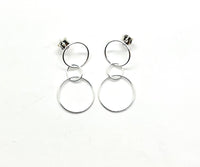 STERLING SILVER DANGLE CIRLE EARRINGS