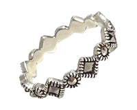 SAQUARE MARCASITE BAND RING