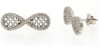 WHITE CZ INFINITY STUD EARRING