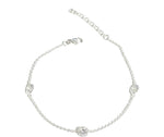 STERLING SILVER WHITE ROUND CZ BRACELET