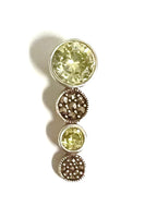 MARCASITE VERTICAL GREEN APPLE STONE PENDANT