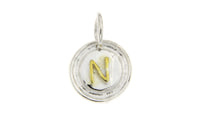 Two-Tone Initial Letter N Charm