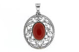 Filigree Oval Natural Stone Pendant