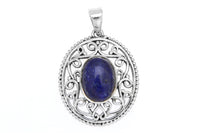 Filigree Oval Natural Stone Pendant