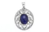 Filigree Oval Natural Stone Pendant