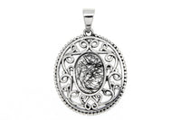 Filigree Oval Natural Stone Pendant