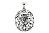 Filigree Oval Natural Stone Pendant
