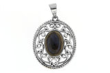 Filigree Oval Natural Stone Pendant