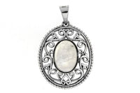 Filigree Oval Natural Stone Pendant