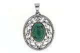 Filigree Oval Natural Stone Pendant