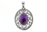 Filigree Oval Natural Stone Pendant
