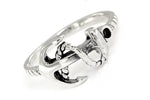 Sterling Silver Nautical Rope Anchor Ring