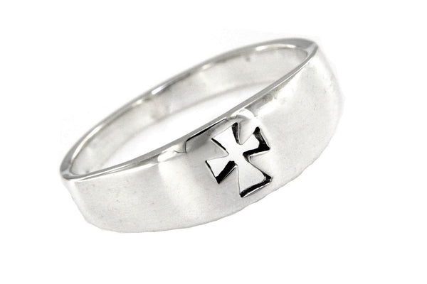 Cutout Cross Sterling Silver Ring