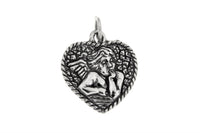 Sterling Silver Angel Heart Charm