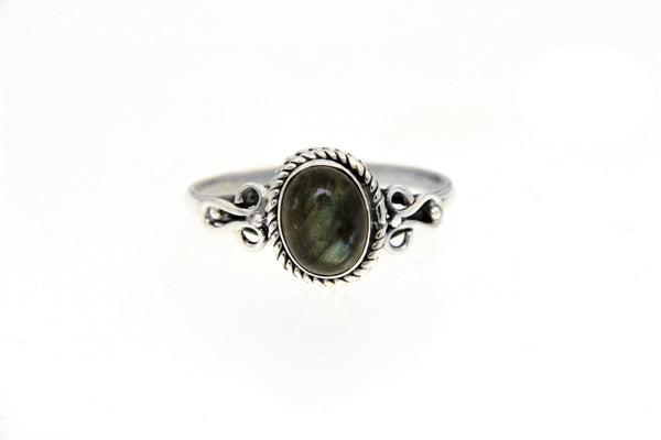 Labradorite Oval Bali Ring