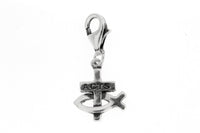 Sterling Silver Ichthus With Cross ACTS Clip Charm