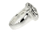 Sterling Silver Floral Square Cross Ring