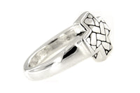 Sterling Silver Woven Square Cross Ring