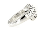 Sterling Silver Woven Square Cross Ring