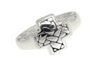 Sterling Silver Woven Square Cross Ring
