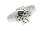 Sterling Silver Woven Square Cross Ring