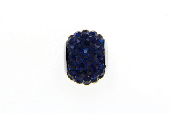 Navy Blue Crystal Bead Charm