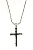 Stainless Steel Two-Tone Cross Pendant