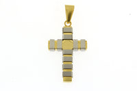 Stainless Steel Two-Tone Cross Pendant