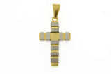 Stainless Steel Two-Tone Cross Pendant