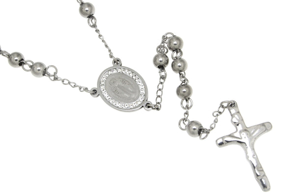 Saint Benedict CZ Stainless Steel Rosary