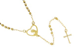 Stainless Steel Gold Madonna Rosary Necklace