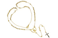 Stainless Steel Gold Madonna Rosary Necklace