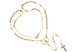 Stainless Steel Gold Madonna Rosary Necklace