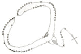 Stainless Steel Madonna Rosary Necklace