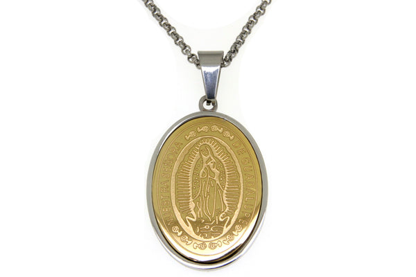 Nuestra Senora De Guadalupe Stainless Steel Necklace