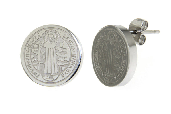 Saint Benedict Stainless Steel Earrings