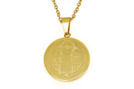 Saint Benedict Gold Stainless Steel Necklace