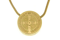 Saint Benedict Gold Stainless Steel Necklace