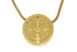 Saint Benedict Gold Stainless Steel Necklace