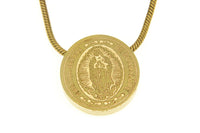 Nuestra Senora De Guadalupe Gold Stainless Steel Necklace