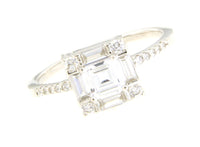 Square Emerald Baguette Cubic Zirconia Ring