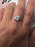 Square Emerald Baguette Cubic Zirconia Ring